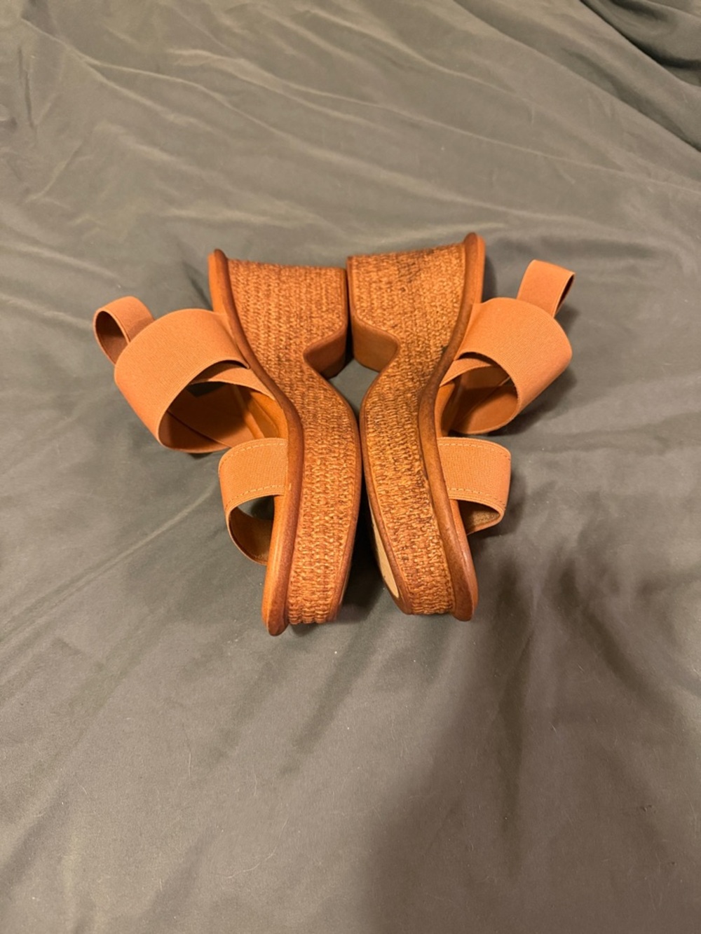 Italian Shoemakers Brown Wedge Sandals Size 8 1/2